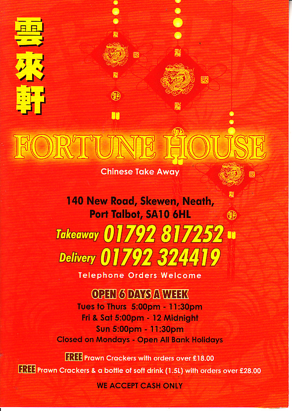 Fortune House, Chinese and Cantonese takeaway in Skewen, a Member